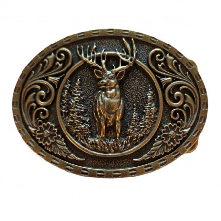 Boucle de ceinture chasseur nature cerf chasse, Tucker