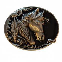 boucle de ceinture tête de cheval équitation