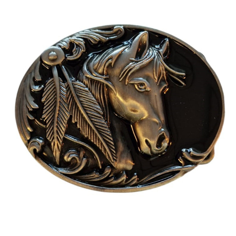 boucle de ceinture tête de cheval équitation