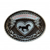 boucle de ceinture cowgirl motif cœur et cheval