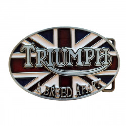 boucle de ceinture motard Triumph avec drapeau royaume uni, Tucker