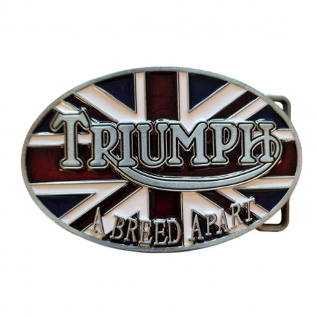boucle de ceinture motard Triumph avec drapeau royaume uni, Tucker