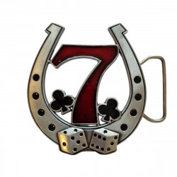 boucle de ceinture Américaine porte-bonheurs Lucky Seven
