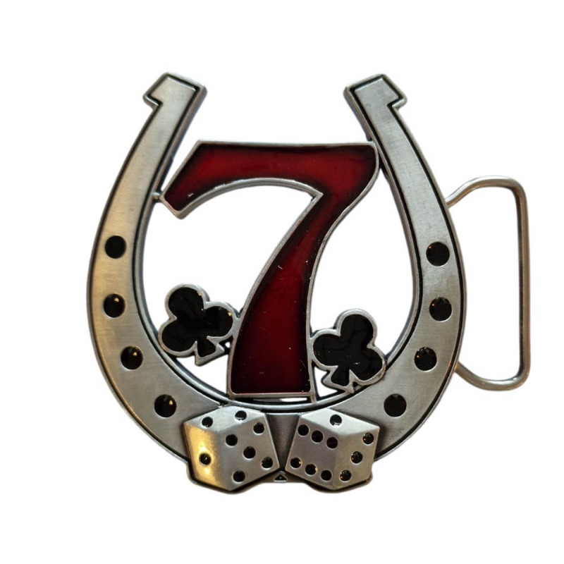 boucle de ceinture Américaine porte-bonheurs Lucky Seven