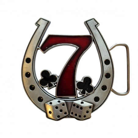 boucle de ceinture Américaine porte-bonheurs Lucky Seven