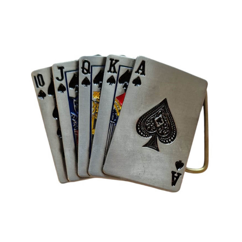boucle de ceinture jeu de cartes poker quinte flush, Tucker
