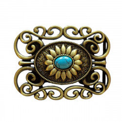 boucle de ceinture imitation pierre turquoise