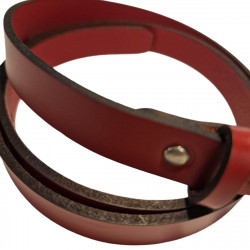 Ceinture femme fine cuir rouge, Tucker