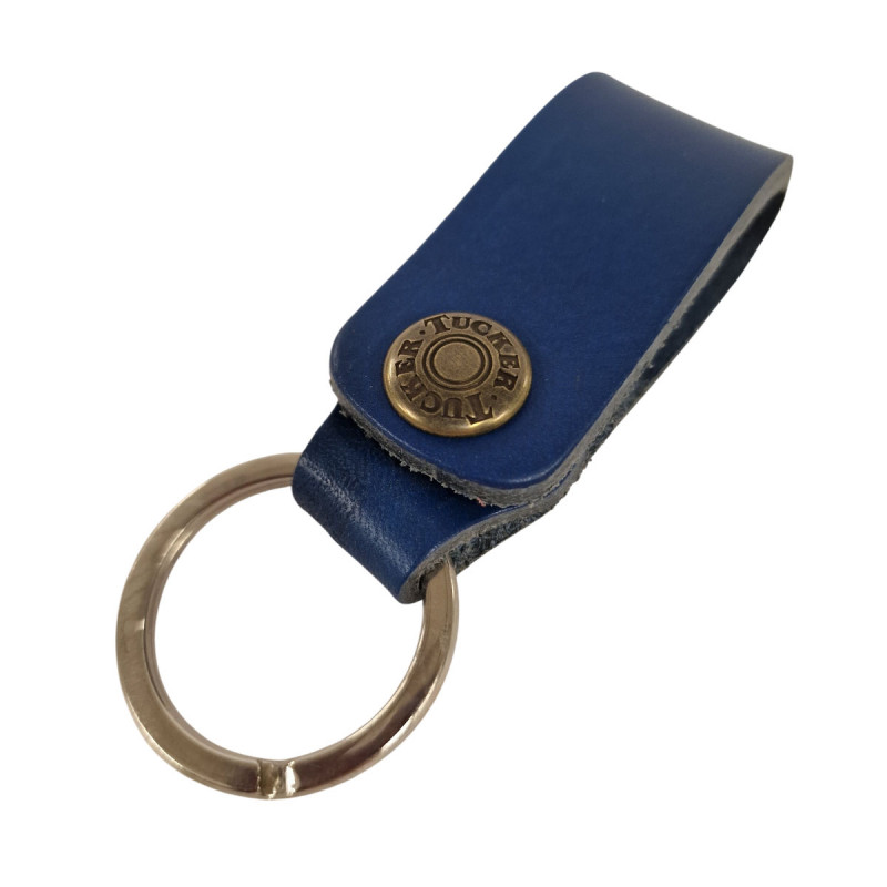 Porte-clés bleu pratique cuir Tucker.