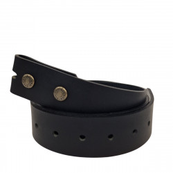 Ceinture noire mat, cuir de buffle pleine fleur, Tucker. La ceinture française noire, souple, pratique.