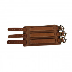 Bracelet de force marron, solide et confortable, cuir pleine fleur, made in la France Sevrier, by Tucker