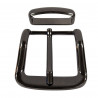 Boucle de ceinture shiny black metal, Tucker