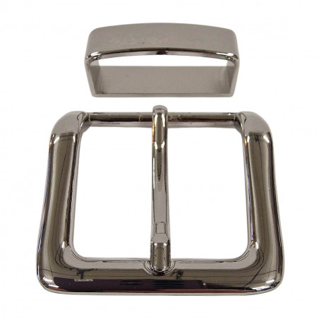 Boucle Argent brillant pour ceinture 40 mm