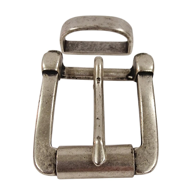 Boucle de ceinture vintage, argent vieilli, Tucker