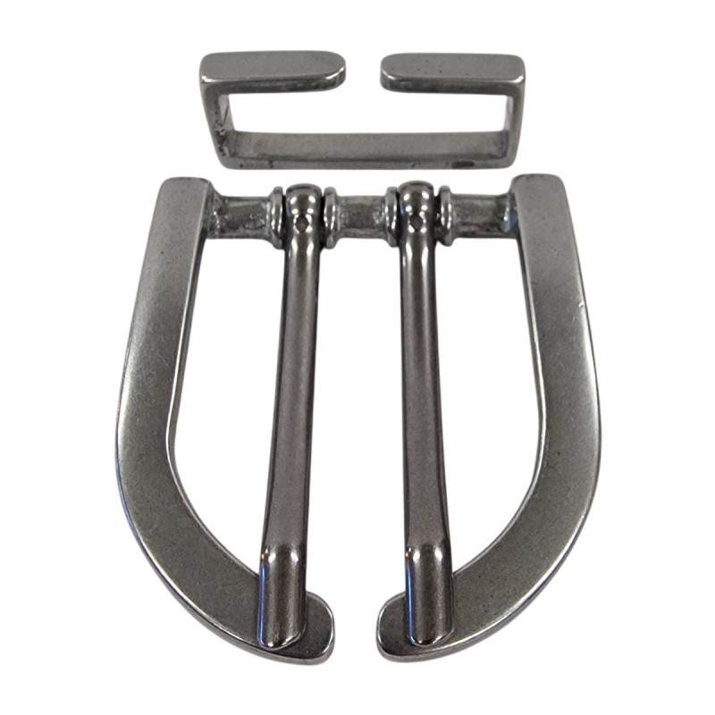 Boucle de ceinture double ardillon, style contemporain,  Tucker