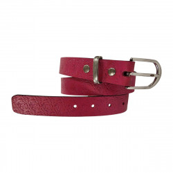 Ceinture girly , cuir rose,  Atelier Résonance