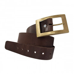 Ceinture marron souple en cuir de buffle pleine fleur, Tucker