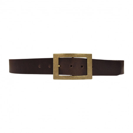 Ceinture marron souple en cuir de buffle pleine fleur, Tucker