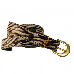 Ceinture femme motifs zèbre, poils véritables,  Tucker