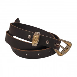 Ceinture femme fine cuir couleur bistre, Tucker