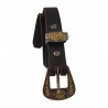Ceinture femme fine cuir couleur bistre, Tucker