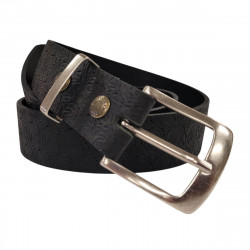 Ceinture cuir de taureau, motifs roses,  Tucker