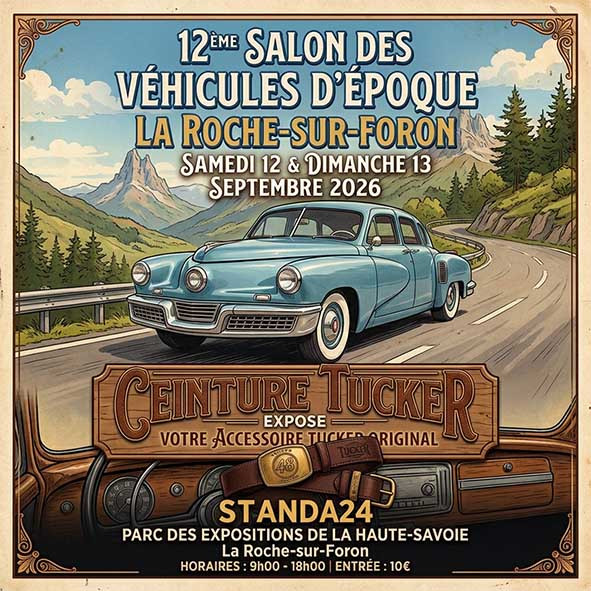 Ceintures Tucker au 12e Salon des Véhicules d'Époque de La Roche-sur-Foron